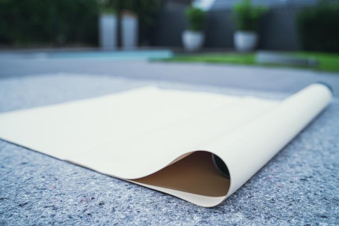 Preview: PVC Teichfolie 1,00 mm sand inkl. Teichvlies 300g/m²