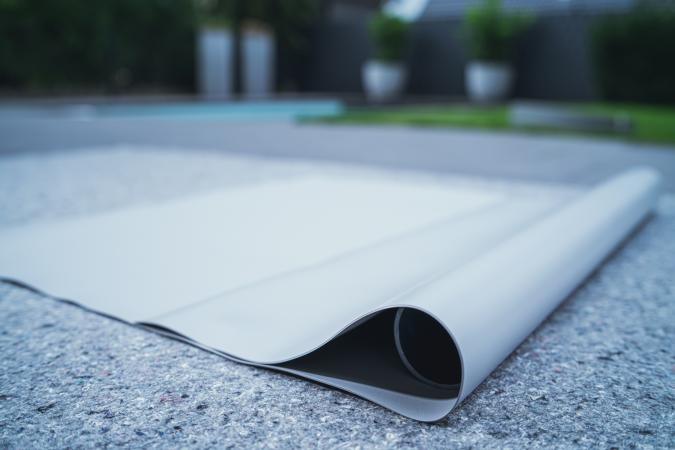 Preview: PVC Teichfolie 1,00 mm steingrau inkl. Teichvlies 500g/m²